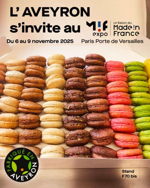 La gourmandise réinventée, tout en douceur. 🍬 

Chez @lesmacaronsdemurasson12, chaque douceur est confectionnée à la main, avec soin et passion. Des ingrédients rigoureusement sélectionnés, une texture fondante et des saveurs authentiques… sans produits laitiers, sans œufs et sans gluten. 

👉  À découvrir sur le pavillon Fabriqué en Aveyron
📍  MIF Expo – Paris Porte de Versailles
🎯  Stand F70bis
🗓️ du 6 au 9 novembre 2025

#fabriqueenaveyron #madeinfrance #mifexpoparis #macarons ##pâtisserie #gastronomie
