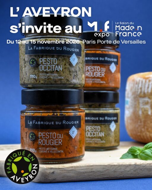 Quand le terroir aveyronnais s'invite à l'apéro ! 🍅🧀
À Villecomtal, Iseult et David donnent libre cours à leur créativité avec @lafabriquedurougier, une conserverie artisanale et familiale où les saveurs locales rencontrent des inspirations venues d'ailleurs. Pesto Occitan, tartinable Fouace et Roquefort ou encore Cèpes et Ratafia : des associations originales et gourmandes qui ne manquent pas de surprendre les papilles !
👉 À découvrir sur le pavillon Fabriqué en Aveyron
📍 MIF Expo – Paris Porte de Versailles
🎯 Stand Q54
🗓️ Du 12 au 15 novembre 2026
🔗 Retrouvez toutes les informations dans notre bio
#fabriqueenaveyron #madeinfrance #mifexpoparis #aveyron #conserverieartisanale #terroir #gourmandise #savoirfaire